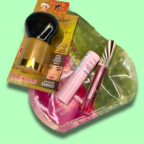 Self Care Bundle - Lip Oil, Face Mask, Spa Brush, Watermelon Dew Drops - Picture 1 of 8